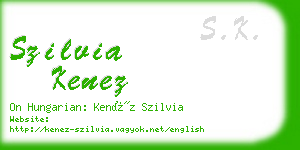 szilvia kenez business card